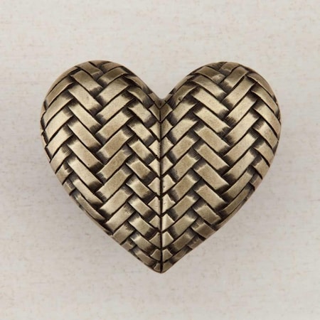 Acorn Mfg Artisan Collection Woven Heart Knob, Antique Brass DQJAP